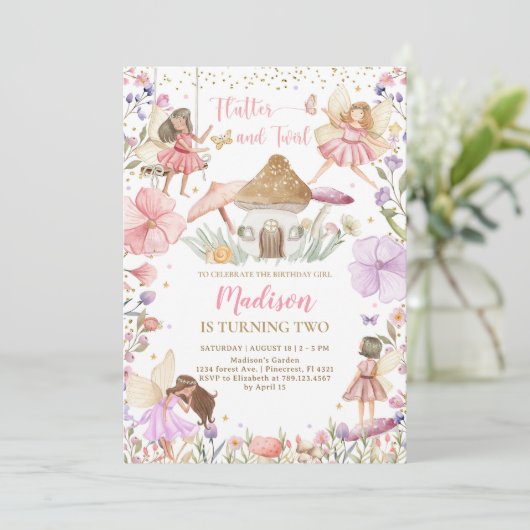 妖精誕生日お洒落プリンセス妖精誕生日 招待状