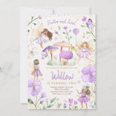 妖精誕生日お洒落プリンセス妖精誕生日 招待状 (正面)