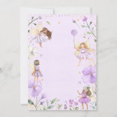 妖精誕生日お洒落プリンセス妖精誕生日 招待状 (裏面)