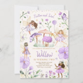 妖精誕生日お洒落プリンセス妖精誕生日 招待状 (正面)