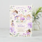 妖精誕生日お洒落プリンセス妖精誕生日 招待状 (スタンド正面)
