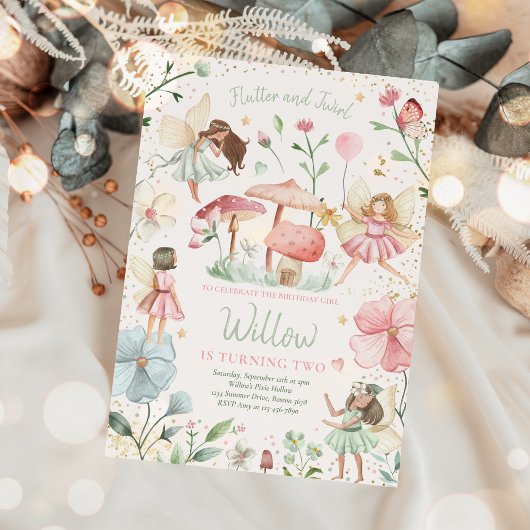 妖精誕生日お洒落プリンセス妖精誕生日 招待状
