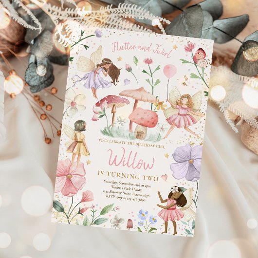 妖精誕生日お洒落プリンセス妖精誕生日 招待状