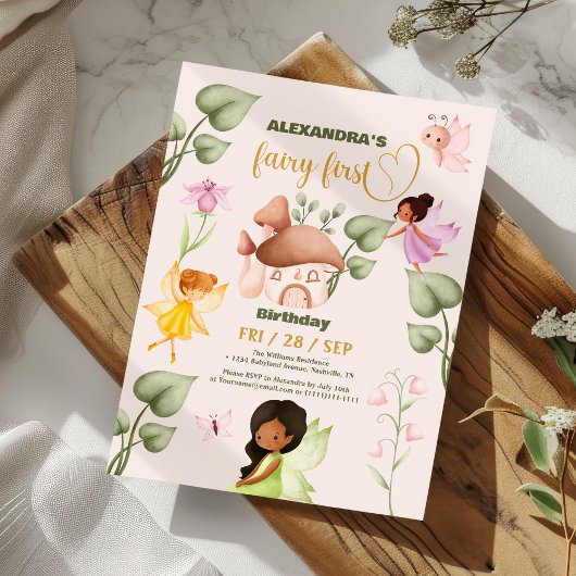 妖精誕生日お洒落プリンセス妖精誕生日 招待状