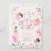 妖精誕生日お洒落プリンセス妖精誕生日 招待状 (正面)