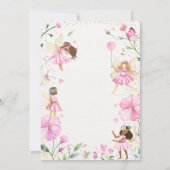 妖精誕生日お洒落プリンセス妖精誕生日 招待状 (裏面)