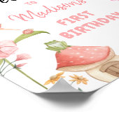 妖精誕生日ウェルカムエンチャントフォレストガールピンク ポスター (角)