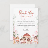 妖精誕生日エンチャントお洒落ガーデンフォレスト サンキューカード (正面/裏面)