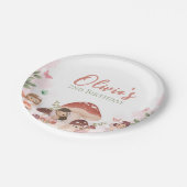 妖精誕生日エンチャントお洒落ガーデンフォレスト ペーパープレート (アングル)