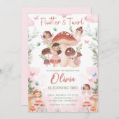 妖精誕生日エンチャントお洒落ガーデンフォレスト 招待状 (正面/裏面)