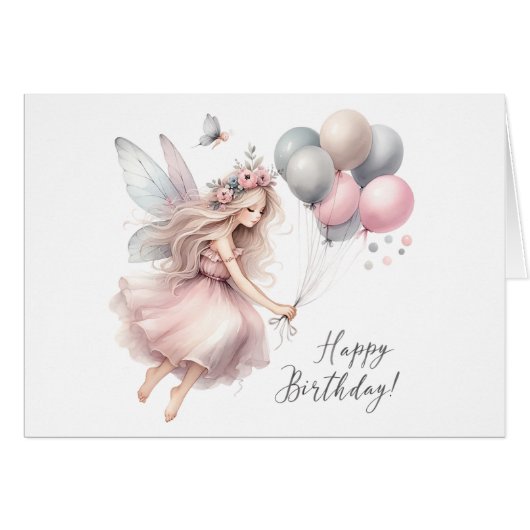妖精誕生日カード (正面横)