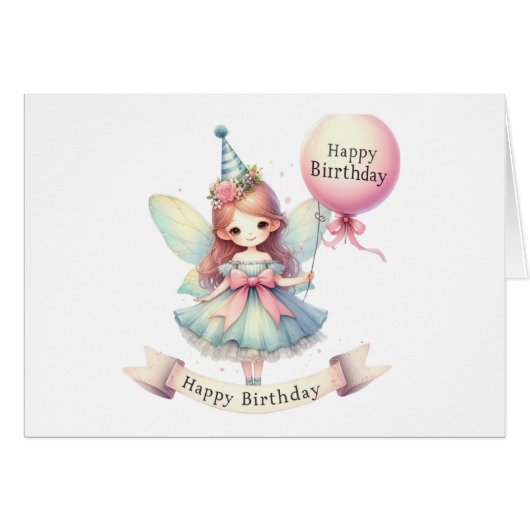 妖精誕生日カード (正面横)