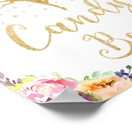 妖精誕生日キャンディバーサインベビーガールシャワー ポスター (角)