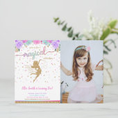 妖精誕生日フォト招待状 招待状 (スタンド正面)