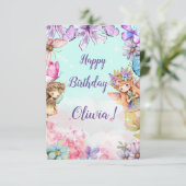 妖精誕生日プリンセス妖精ハッピーバースデー カード (スタンド正面)