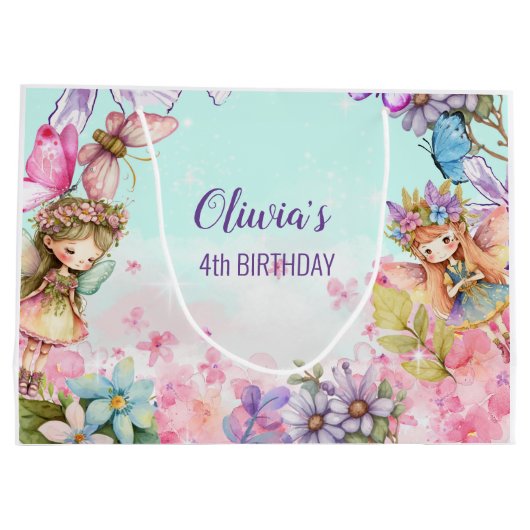 妖精誕生日プリンセス妖精誕生日抱き枕 ラージペーパーバッグ (裏面)