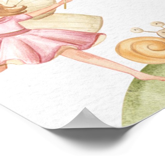 妖精誕生日マイルストーンチャート誕生日ボード ポスター (角)