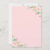 妖精誕生日招待状ピンクフローラガールパーティー 招待状 (裏面)