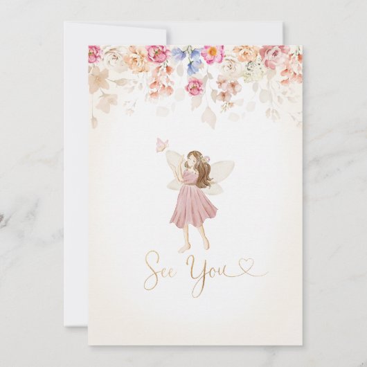 妖精誕生日招待状フェアリーガーデン誕生日 招待状 (裏面)