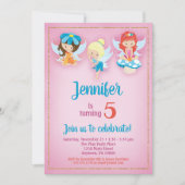 妖精誕生日招待状 – ガールズフェアリーパーティー 招待状 (正面)