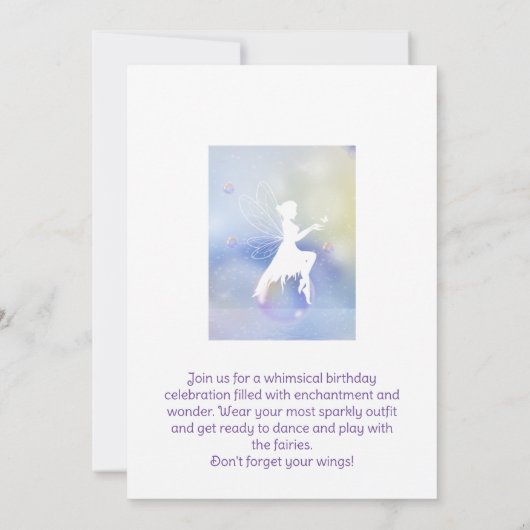 妖精誕生日招待状 招待状 (裏面)
