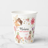 妖精誕生日魅惑された森の女の子1st誕生日 紙コップ (裏面)