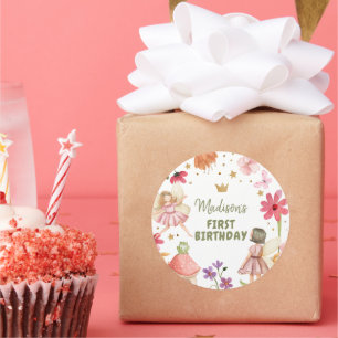 妖精誕生日魅惑された森フェアリーの恩恵 ラウンドシール