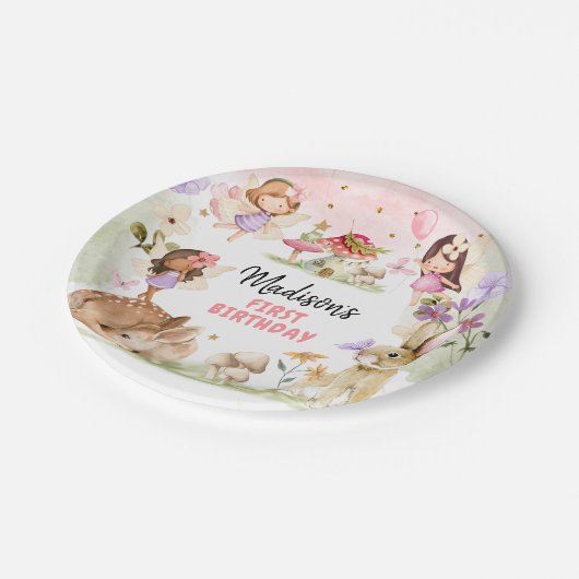 妖精誕生日1stエンチャントフォレストガールフローラ ペーパープレート (アングル)