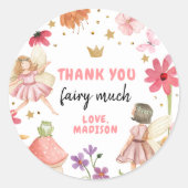 妖精誕生日1st妖精ありがとうステッカー好意 ラウンドシール (正面)