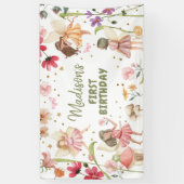 妖精誕生日1st魅惑の森の女の子の背景 横断幕 (縦)