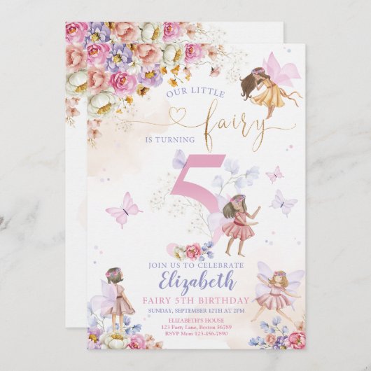 妖精誕生日 招待状 (正面/裏面)