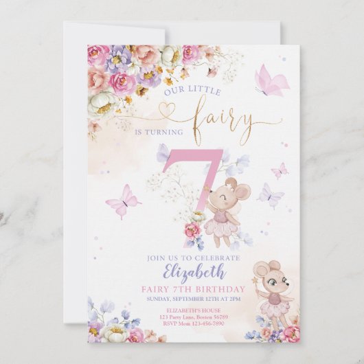 妖精誕生日 招待状 (正面)