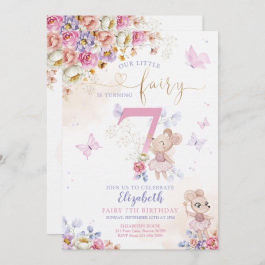 妖精誕生日 招待状 (正面/裏面)