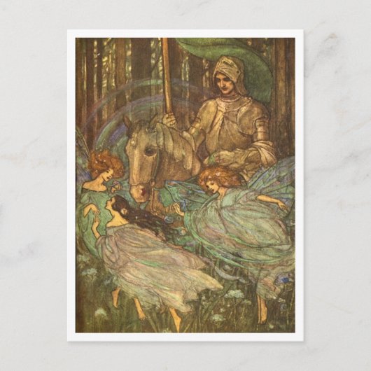 妖精踊りヴィンテージイラストレーションはがき ポストカード (正面)