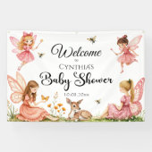 妖精魅力的の森の鹿の赤ちゃんシャワーへようこそ 横断幕 (横)