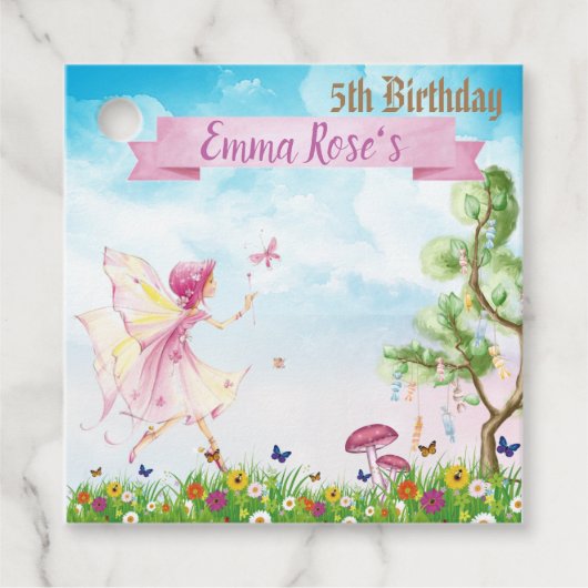 妖精魔法誕生日パーティーメッセージカード フェイバータグ (正面)