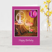 妖精10番目の女の子のための幸せ10誕生日 カード (黄色い花)