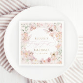 妖精1stピンクフローラガールズディスポーザブル誕生日 スタンダードカクテルナプキン