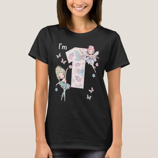 妖精1st誕生日パーティー1歳誕生日妖精 tシャツ (正面)