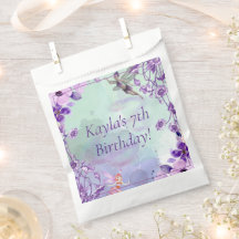 妖精7th誕生日ウォーターカラーパープルモノグラム名