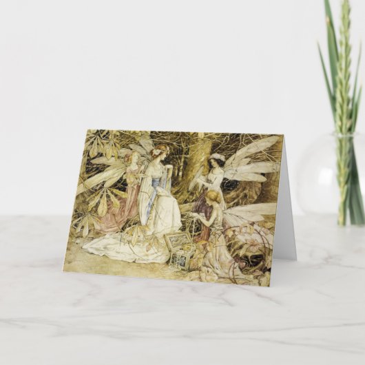 "妖精"は誕生日を宝石で飾ります カード (正面)