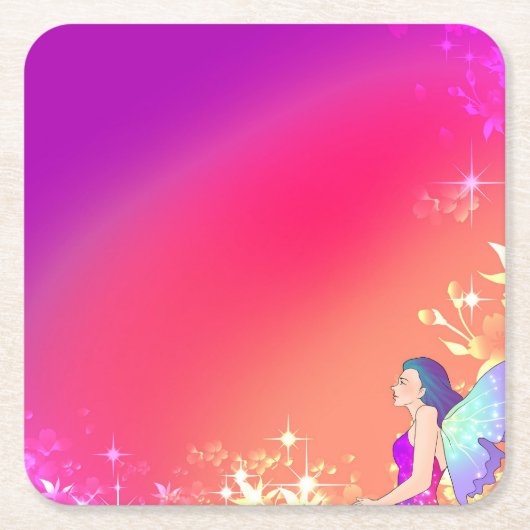 妖精 スクエアペーパーコースター (正面)