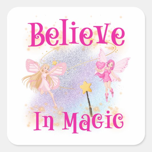 妖精&スターダストのステッカー スクエアシール (正面)
