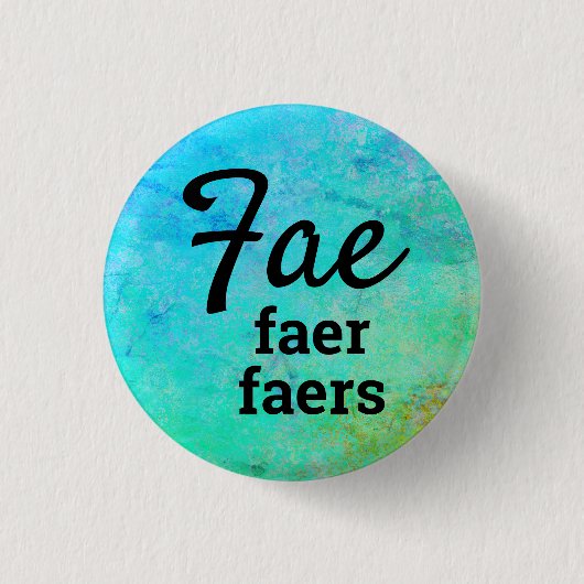 妖精、ファエル、ファエルの代名詞 缶バッジ (正面)