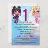 妖精《フェアリー》たちは天使の魔法の空のアニメかわいい女の子パーティー 招待状 (正面)