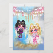 妖精《フェアリー》たちは天使の魔法の空のアニメかわいい女の子パーティー 招待状 (裏面)