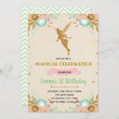 妖精《フェアリー》のお姫様の誕生日パーティーの招待 招待状 (正面/裏面)