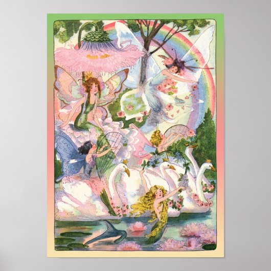 妖精、人魚、スワンプリント ポスター (正面)