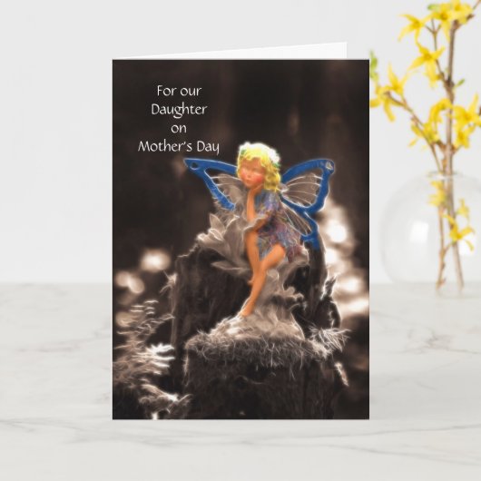 妖精-母の日の娘 カード (黄色い花)