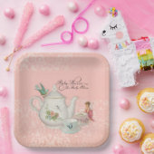 妖精nバードティーパーティーフローラピンクベビーシャワー ペーパープレート (パーティー)